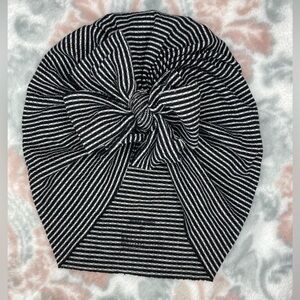 Stylish Black and White Striped Kids Turban